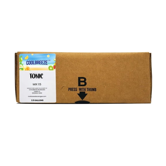 Coolbreeze® Tonic 2.5 Gallon Bag-In-Box BIB - Fountain Drink Machine or Home Use, Bar Mix Concentrate, Flavor Syrup