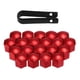 thumbnail image 4 of 10 pares de tapas universales para tuercas de rueda, protector de tornillos y herramienta de desmontaje. rojo, 4 of 9