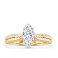 thumbnail image 4 of Rosec Jewels Moissanite Marquise Engagement Ring 1 Ct - 5X10 mm - Vintage Style Ring - D-VS1 Quality, 14K Yellow Gold, US 5.00, 4 of 8