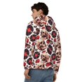 thumbnail image 4 of Wukai record lips Skull Print Men's Zip-Up Hoodie,Fleece Full-Zip Hoodie for Men, Hooded Sweatshirt-XX-Large, 4 of 5