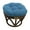 Blue, variant on Blazing Needles 18-inch Round Solid Micro Suede Tufted Footstool Cushion-Color:Indigo