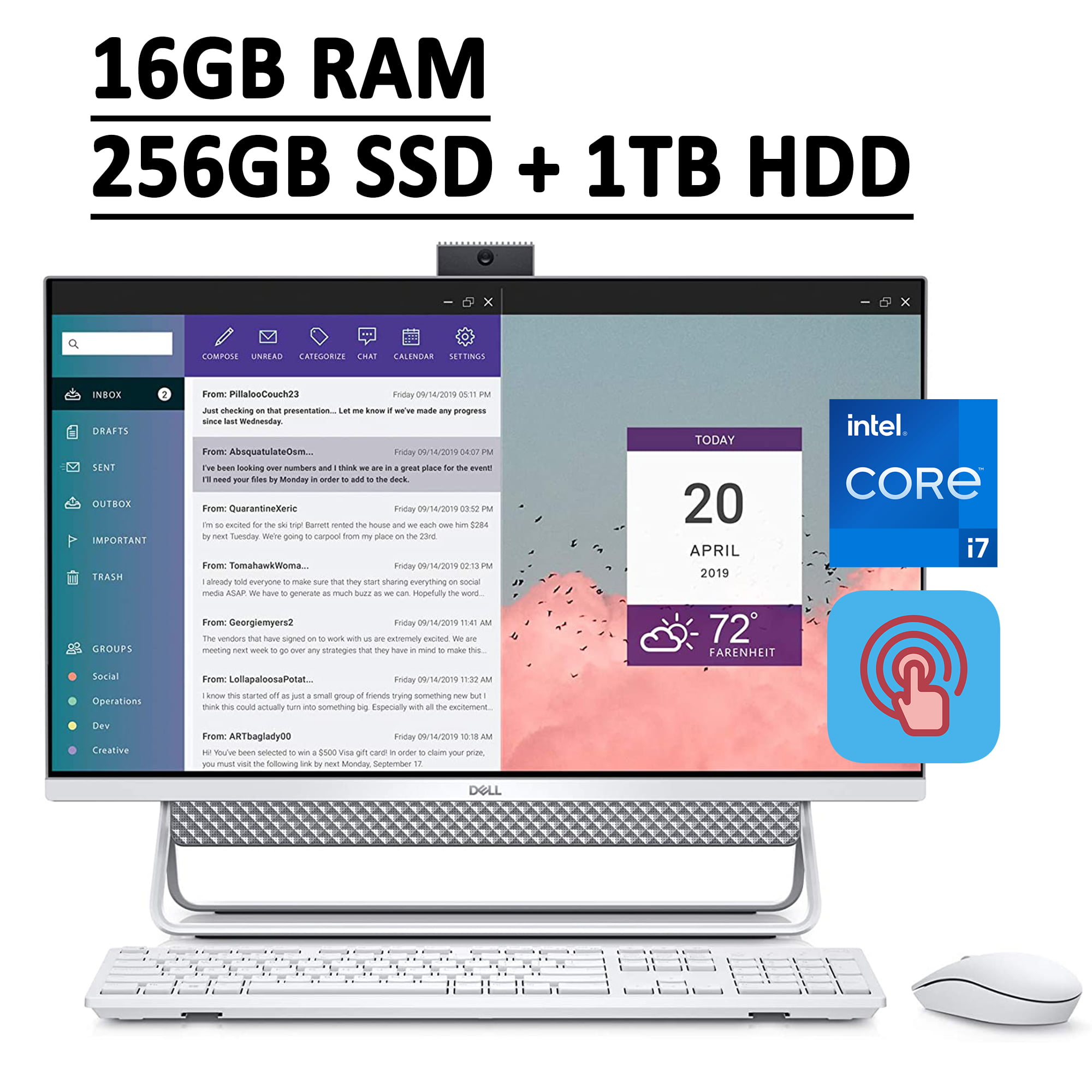 Wireless Keyboard&Mouse Intel Core i5-1135G7 27 FHD IPS Display HDMI 32GB DDR4 RAM 1TB SSD Win 10 Home Pop-up Webcam 2021 Dell Inspiron 27 7700 All-in-One Desktop