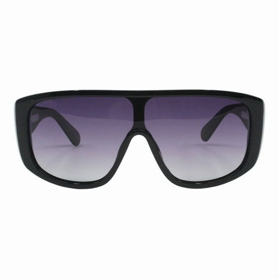 Women's Polarized Sunglasses Oversized Square Shield Style UV400 Black, Smoke