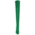 thumbnail image 4 of FSJ Women Simple Square Closed Toe Over The Knee Boots Sparkly Crystal Block Heel Thigh High Boots Back Zipper Party Prom Office Boots Shoes Size 9.5 Green, 4 of 4