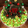 thumbnail image 4 of Satmonnus 36 inch Christmas Tree Skirt Red Green Polka Dots Xmas Tree Mat for Christmas New Year Holiday Party Decorations,Christmas Decorations for Tree, Christmas Home Decor for Indoor Farmhouse, 4 of 7