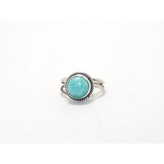 Heaven Crafts Genuine Amazonite Ring 925 Sterling Silver Handmade Designer Jewelry Boho Ring For Women