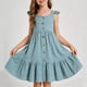 thumbnail image 2 of Vestido de Fiesta de Niña Bebé Color Sólido Plisado Casual con Botón Camisola Y Vestido de Princesa de Manga Larga Niñas de Moda Princesa Vestir, 2 of 6