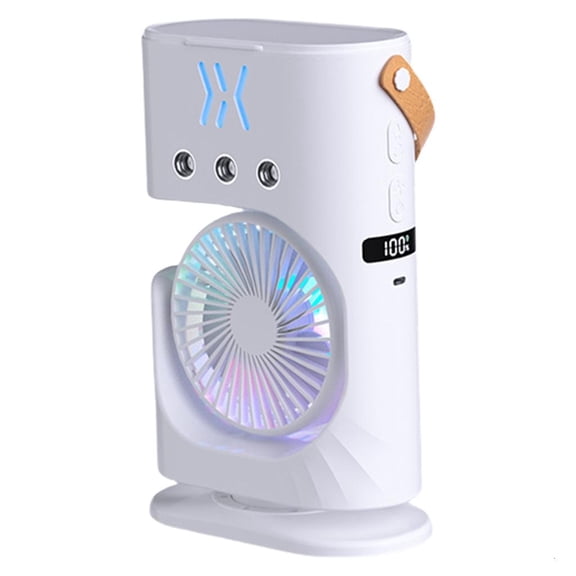 Necvior USB Rechargeable Fan Desk Fan Energy Saving Camping Fan Travel Humidifying Fan Plastic Texture for Outdoor Camping