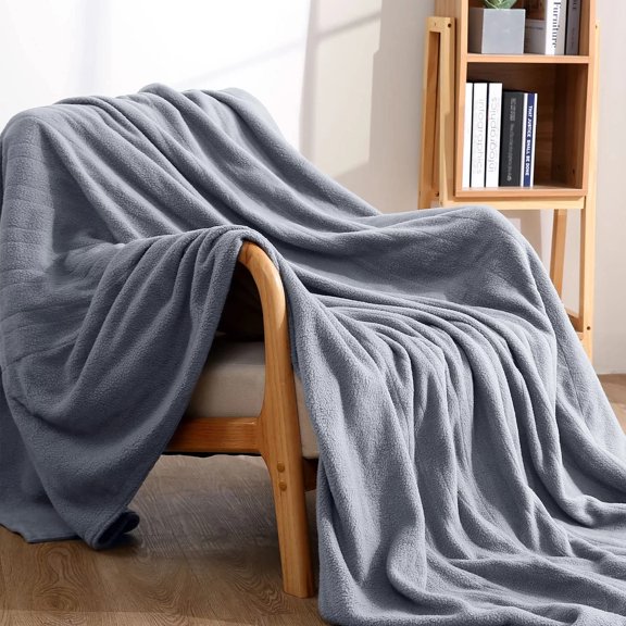 Gasky Heated Blanket Twin Size, 62'' x 84'' Polar Fleece Electric Blanket for Full Body Warming with 4 Temperature Settings and 10H Auto off, Gray