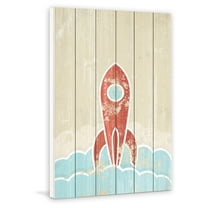 Marmont Hill - "Blast Off" Painting Print on White Wood
