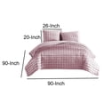 thumbnail image 5 of 3 Piece Queen Size Coverlet Set with Stitched Square Pattern, Pink - Saltoro Sherpi, 5 of 5