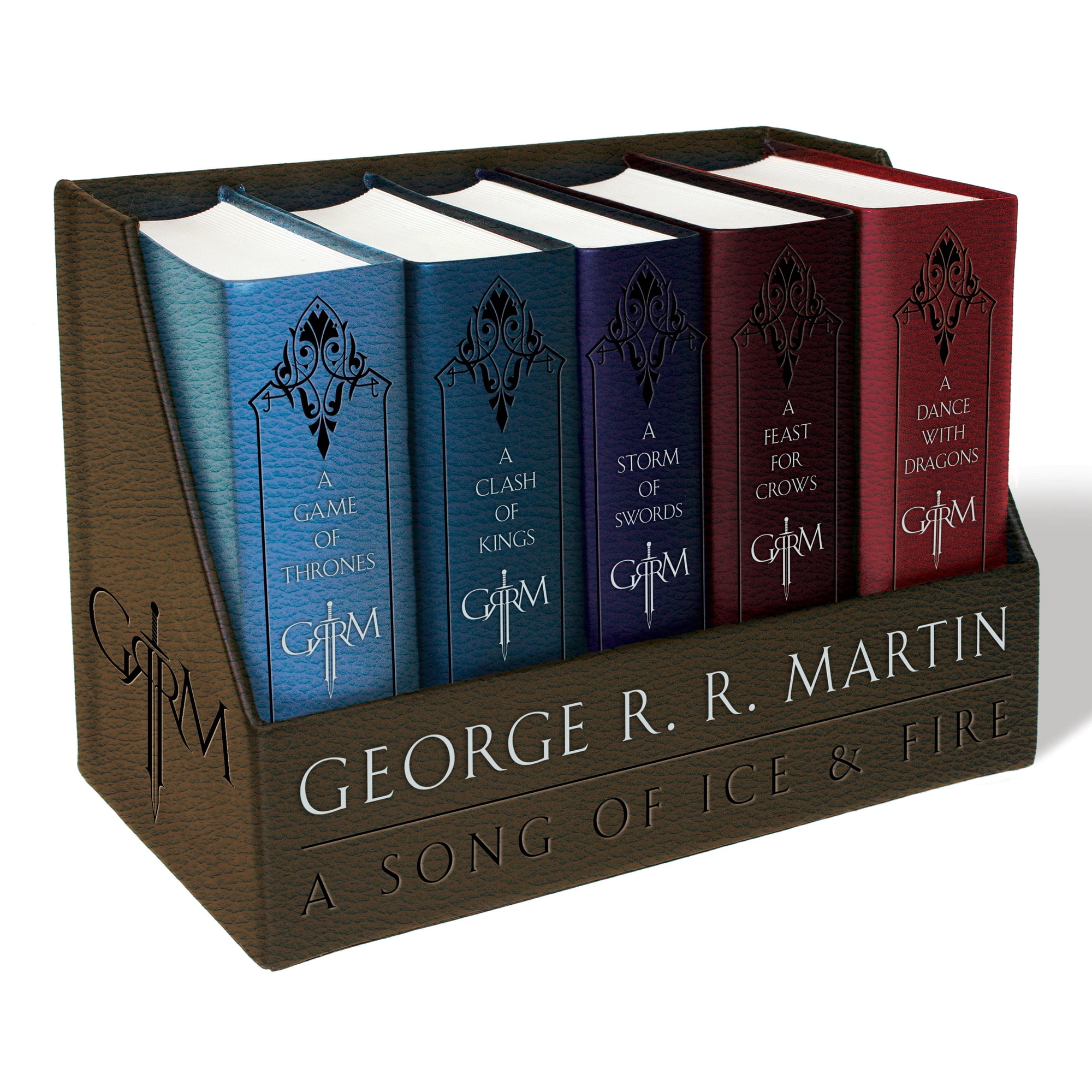 George R. R. Martin's a Game of Thrones Leather-Cloth Boxed Set (Song of Ice AndFire Series): A Game of Thrones, a Clash of Kings, a Storm of Swords, a Feast for Crows, and ADance with Dragons (Ha...