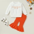 thumbnail image 2 of Tiny Cutey Toddler Baby Girl Pumpkin Halloween Clothes Outfuts Long Sleeve Sweatshirt Top Pants Set,6-12M, 2 of 6
