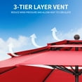 thumbnail image 3 of Ainfox 10ft Patio Umbrella 3 Tiers,Outdoor Table Market Umbrella w/Tilt Adjustment and Crank for Garden,Deck,Beach,Backyard,Pool,Red, 3 of 8