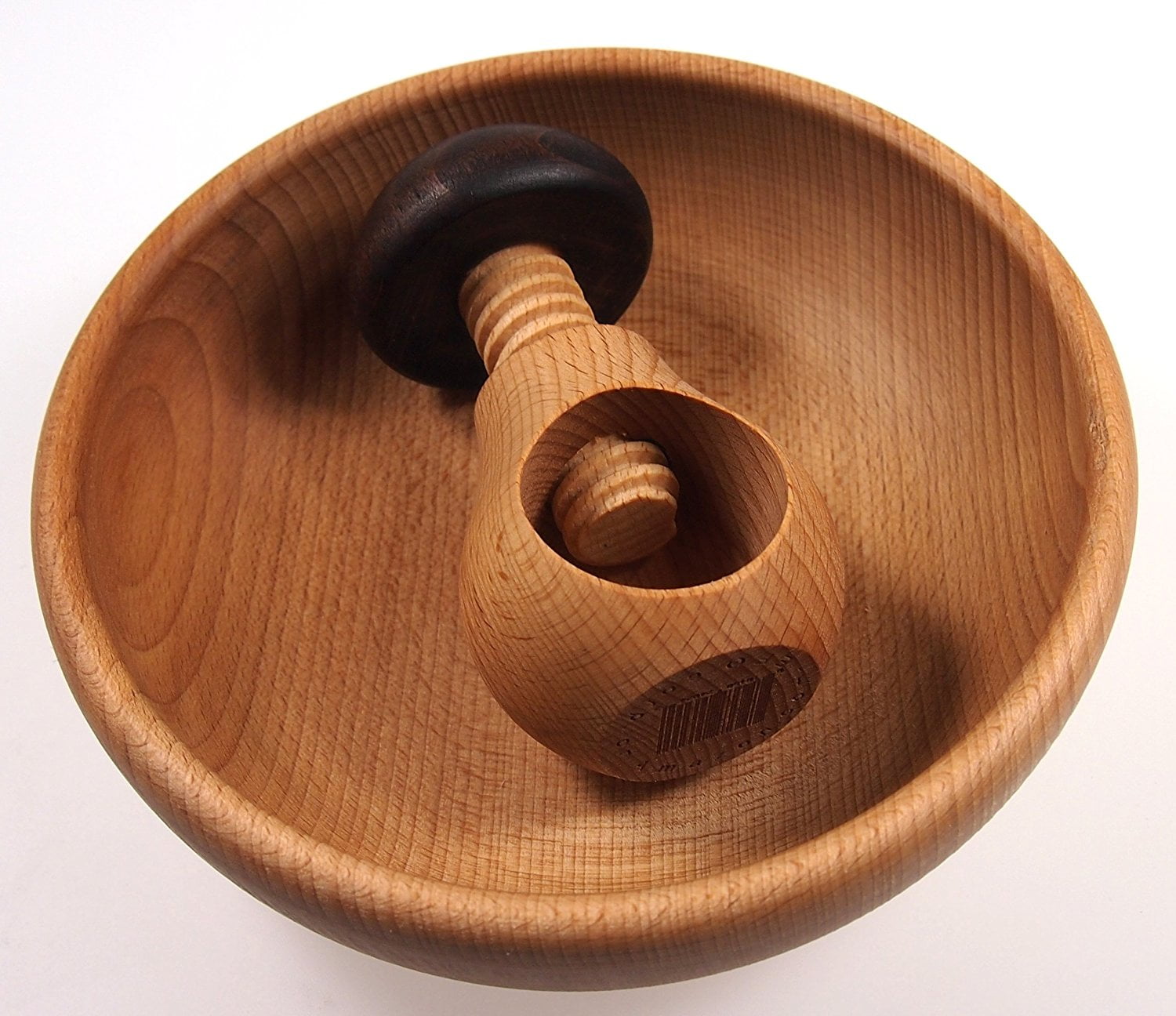 Wooden Bowl & Wooden Nutcracker Set