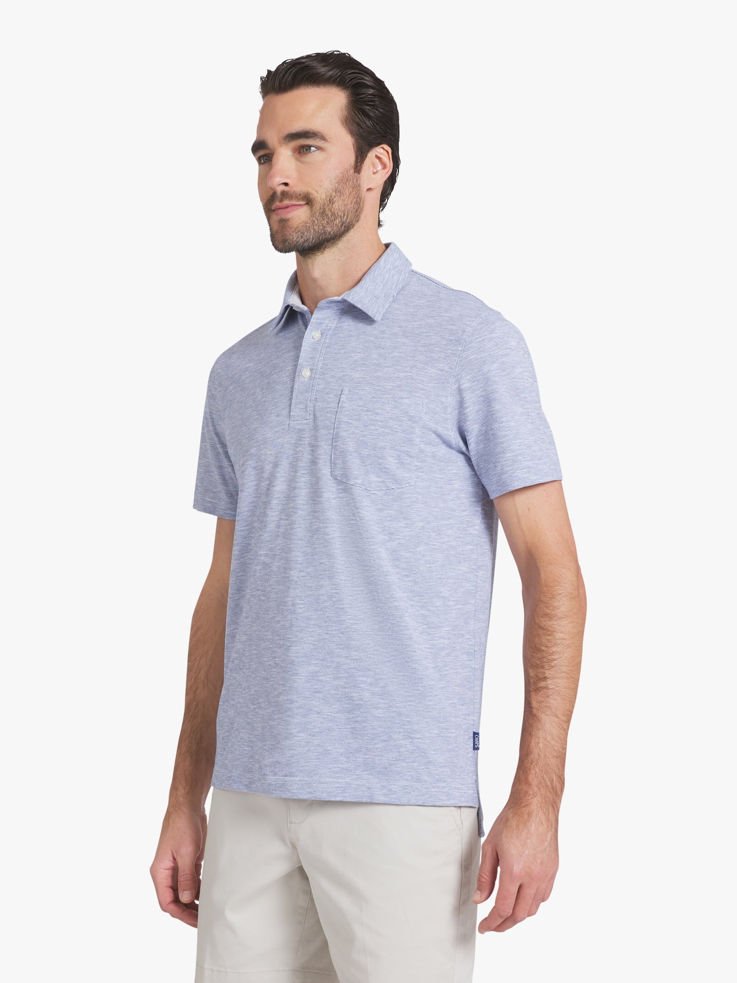 Chaps Men's and Big Men's Harbor Side Slub Short Sleeve Polo Shirt, Sizes S-3XL