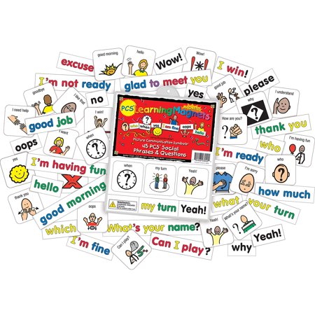 UPC: 0704068030404 | Barker Creek Learning Magnets ̶ 45 PCS Social Phrases & Questions ̶ 90 Pieces