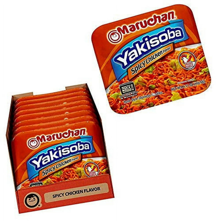 Yakisoba Asian Style Spicy Chicken Flavor Noodles, Pack of 8
