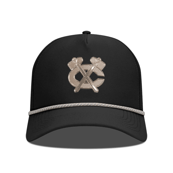 Men's Levelwear Black Chicago Blackhawks Gordon Copper Insignia Vented Adjustable Hat