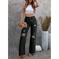 thumbnail image 3 of Chase Secret Women's Ripped Jeans High Waisted Wide Leg Jeans Destroyed Flare Jeans, 3 of 6