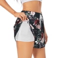 thumbnail image 3 of Lsque Watercolor Floral Printed Women's Running Shorts with Liner Pockets,Elastic Quick Dry Workout Athletic Gym Yoga Shorts,Womens High Waist Shorts-X-Large, 3 of 9