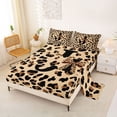 thumbnail image 2 of Castle Fairy Leopard Bow Letter J Full Size Sheets 4-Piece for Girls,Animal Cheetah Bed Sheets, 2 of 6