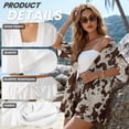 thumbnail image 6 of Xoenoiee Brown Cow Print Women 2 Piece Outfits Half Sleeve Blouse and Shorts Sweatsuit Sets Resort Wear for Beach Vacation Party, XL, 6 of 7