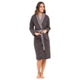 thumbnail image 2 of Women’s 100% Terry Cotton Bathrobe Toweling Dressing Gown Robe Two Tone CharGray, 2 of 6