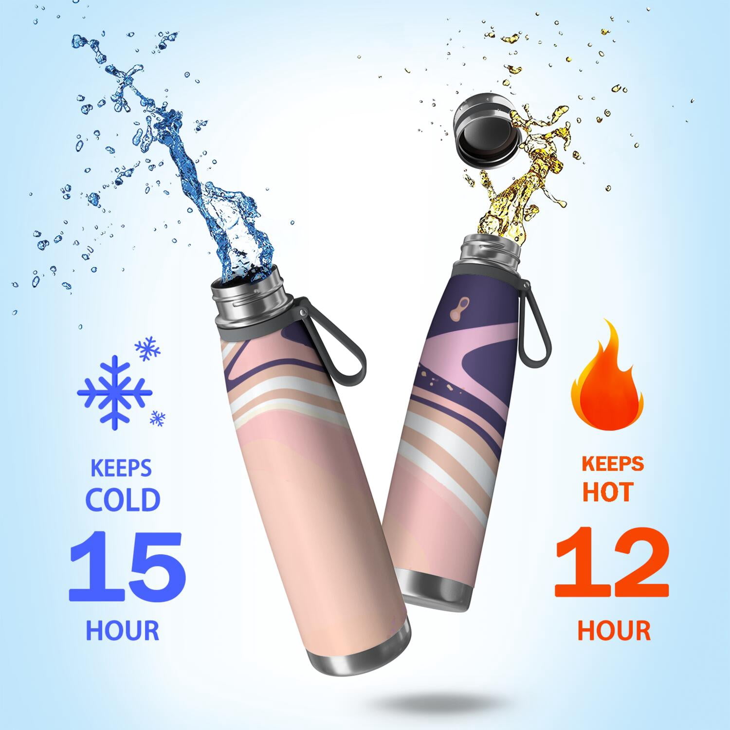 29oz Insulated Water Bottle with Tea Infuser, Stainless Steel Travel Mug, Liquid & Marble Print