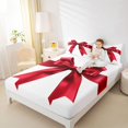 thumbnail image 4 of Feelyou Red Bowknot Ribbon Bed Sheets, Cartoon Princess Style King Sheets, 4pcs, 4 of 7