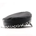thumbnail image 3 of Hsqqdc Unisex Metal Rivet Studded Captain Hat PU Leather Flat Peaked Sailor Navy Cap, 3 of 7