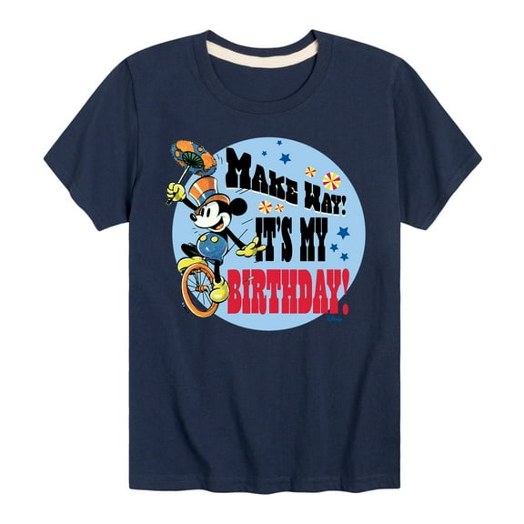 Disney - Mickey - Make Way It's My Birthday - Toddler & Youth Short Sleeve Graphic T-Shirt