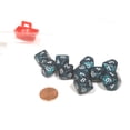 thumbnail image 2 of Emerald Pearlized Dice with White Numbers D10 16mm (5/8in) Pack of 10 Koplow Games, 2 of 2