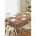 thumbnail image 2 of Beige Grey Floral Boho Rectangle Tablecloth, Vintage Ethnic Tribe Abstract Art Waterproof & StainResistant Tablecloth, Washable Oil-proof Table Cover for Dining/Party/Wedding/Camping/Buffet 52x70 In, 2 of 9