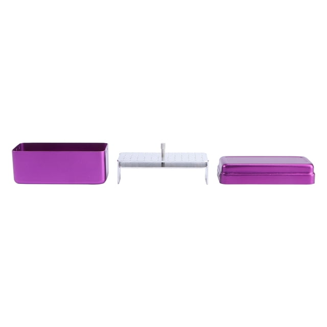 EeaseMX Estuche esterilizador de autoclave de aluminio de 72 orificios, soporte para desinfección dental, para herramientas de cuidado bucal (morado)
