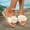 #0005-White, variant on Women's Slip On Wedge Sandals, Floral Decor Summer Beach Walking Footwear, Supportive Woven Heel with Non Slip Outsole Gift