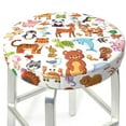thumbnail image 3 of Kll Animal Cartoon Style Round Bar Chair Cushion Cover 13 Inch,Bar Stool Protector With Elastic, Soft Washable, 3 of 7