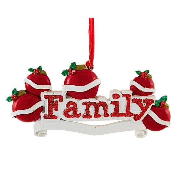 2.00in Family Of 5 Ornament, Polyresin, Personalize It Dyi Project Gift OR597-5