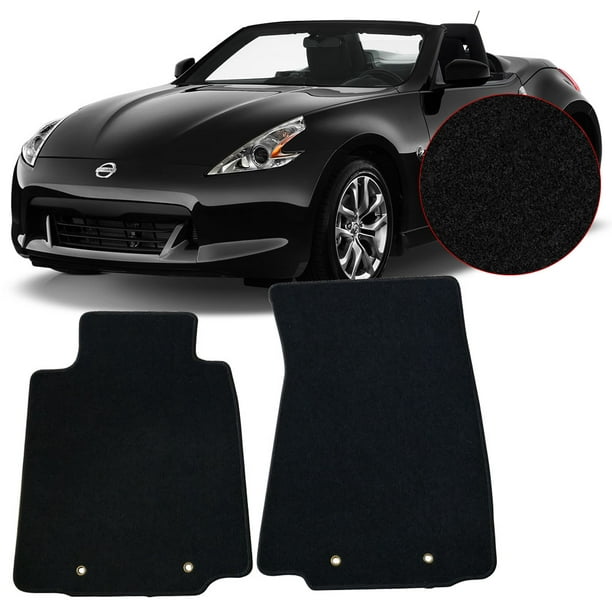 Compatible With 09 19 Nissan 370z Black Nylon Front Floor Mats