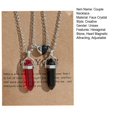 thumbnail image 7 of Kripyery 2Pcs Adjustable Extension Chain Faux Crystal Couple Necklaces Magnetic Heart Hexagonal Stone Pendant Necklace Jewelry Accessories, 7 of 7