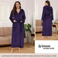 thumbnail image 2 of Women's Long Hooded Robe Luxurious Flannel Fleece Bathrobe with Mid-calf Ankle Full Floor Length, 2 of 6