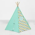 thumbnail image 5 of Bacati - Elephants Teepee Tent for Kids/Toddlers, 100% Cotton Breathable Percale Fabric Cover, Mint/Yellow/Grey, 5 of 11