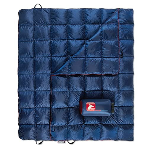 Horizon Hound Down Camping Blanket - GR-20, Blue Travel Blanket | Sustainable Insulated Down | Lightweight & Warm Quilt for Camping, Stadium, Hiking & Festival | Water Resistant, Packable & Compact