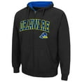 thumbnail image 2 of Men's Colosseum Black Delaware Fightin' Blue Hens Arch & Logo 3.0 Full-Zip Hoodie, 2 of 3