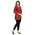 thumbnail image 5 of Maple Clothing Kurti Top Short Tunic Women's Printed Blouse India Clothing (Maroon, XL), 5 of 6