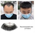thumbnail image 4 of Men's Toupee Human Short Hairpiece Natural V Style Forehead Hairline Patch, 4 of 5