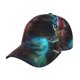 thumbnail image 1 of Balery Neon Spectrum Cat Portrait Gorra de béisbol de tamaño ajustable para correr, entrenar y actividades al aire libre. Gorra de papá para todas las estaciones., 1 of 6