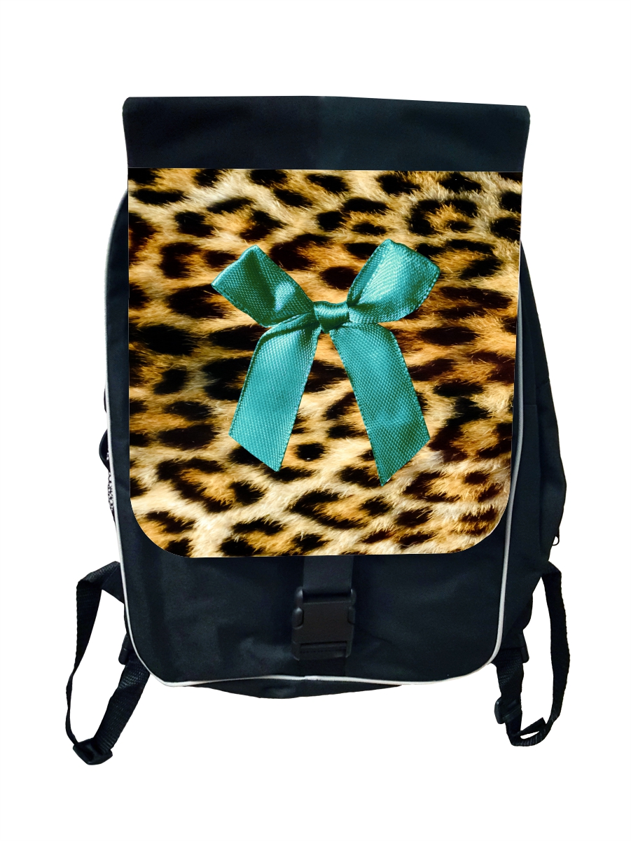 leopard print school backpack