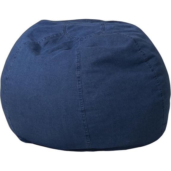 YANTONG Dillon Small Bean Bag Chair for Kids and Teens, Foam-Filled Beanbag Chair with Machine Washable Cover, Denim