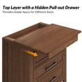 thumbnail image 4 of Modern Storage End Tables with Hidden Drawer Charging Station Side End Tables Set of 2 for Living Room Walnut, 4 of 5